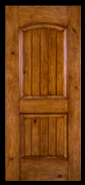 Rustic Knotty Alder 2 Panel Plank Door